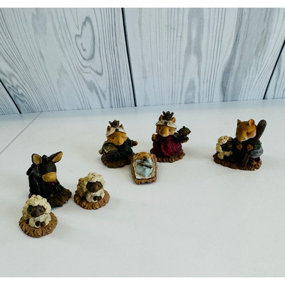 Vintage Dior Mdse. Co. 1991  Mouse Mini  Nativity 7 Piece Set